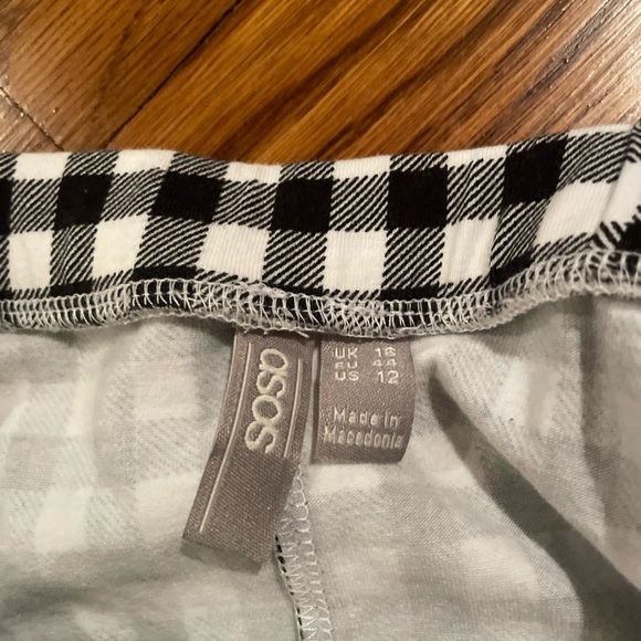 Asos Black and White Plaid Dress Size 12 - Picture 3 of 6